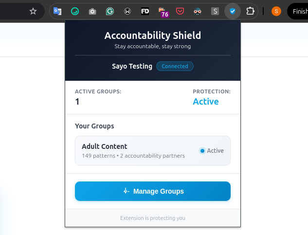 Install Accountability Shield extension